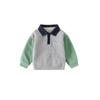 Kids Lapel Sweater Spring and Autumn Children's Clothing Boy's Square Collar Pocket Top K-style Baby Boy's Polo Shirt Pullover