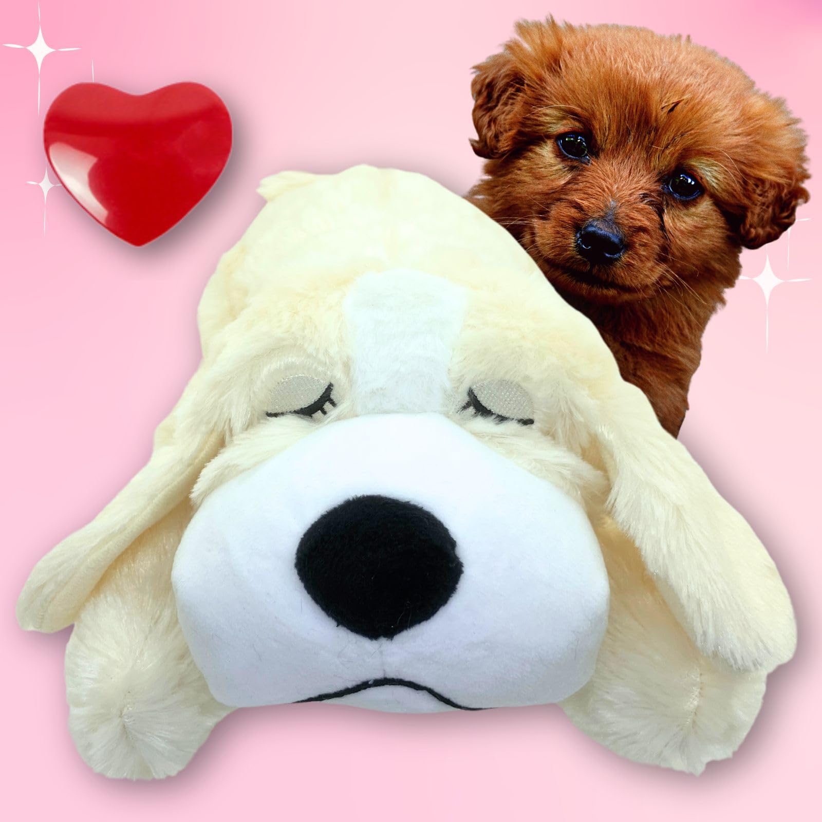 

Leap Гусеница Тревога Разлуки Плюшевая Собака Новая Игрушка, Большая, Прочная, Сердцебиение, Белая,