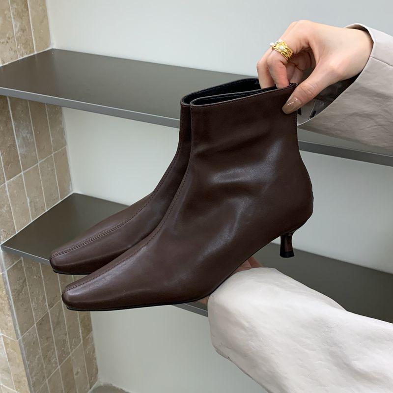 

Мода Bailamos Зимний Новый Бренд Женские Ботильоны Мода Острый Носок Женские Элегантные Ботинки Челси Обувь Тонкий Низкий Каблук Туфли-Лодочки для Платья 35