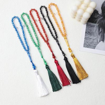 Farbenfrohe Kristallquaste Muslimischer Tasbih Gebetsperlen Armband für Frauen, Unisex