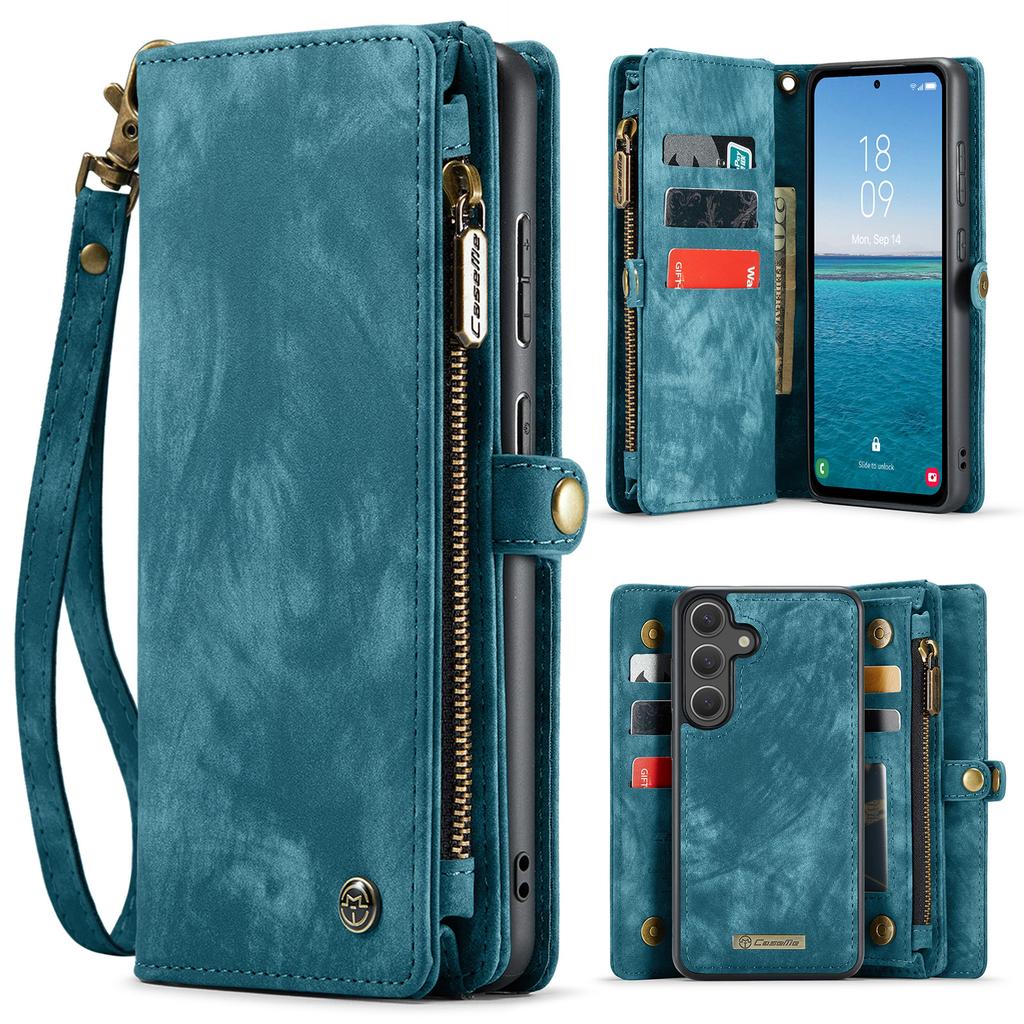 For Samsung Galaxy S26 Phone Cases CASEME 008 Leather Cover with Detachable Wallet and Strap