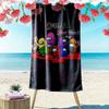 Among Us Custom Name Print Beach Towel, Large Soft Quick Dry Towel for Beach Camping Swimming