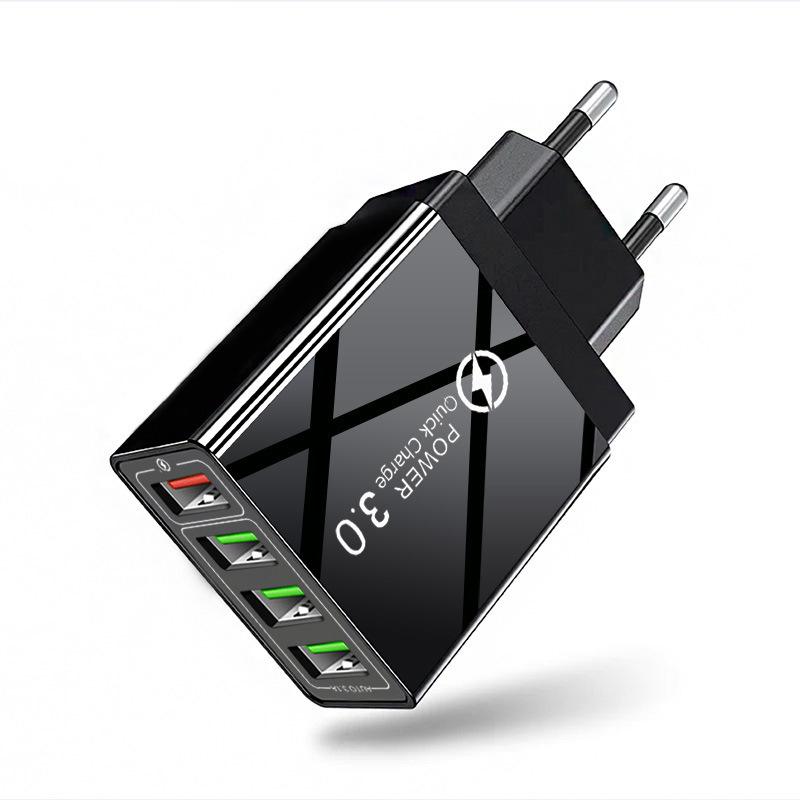 PD33W GaN QC3.0 Multi-Port Fast Charger, European Standard, 9V/12V Compatibility.