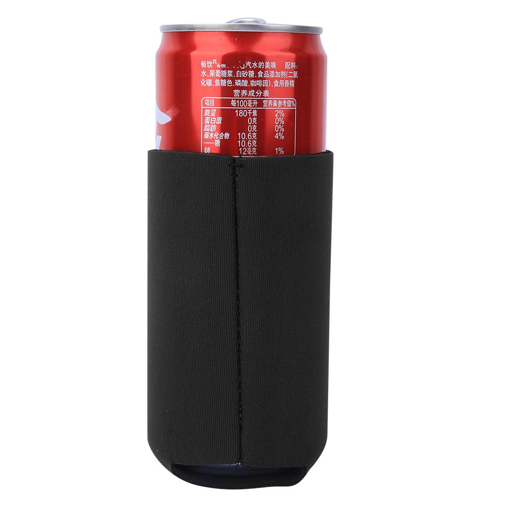 2PCS Neoprene Collapsible Outdoor Sports Water Bottle Cover Portable Cup Insulation Sleeve Bag AccessoriesBlack