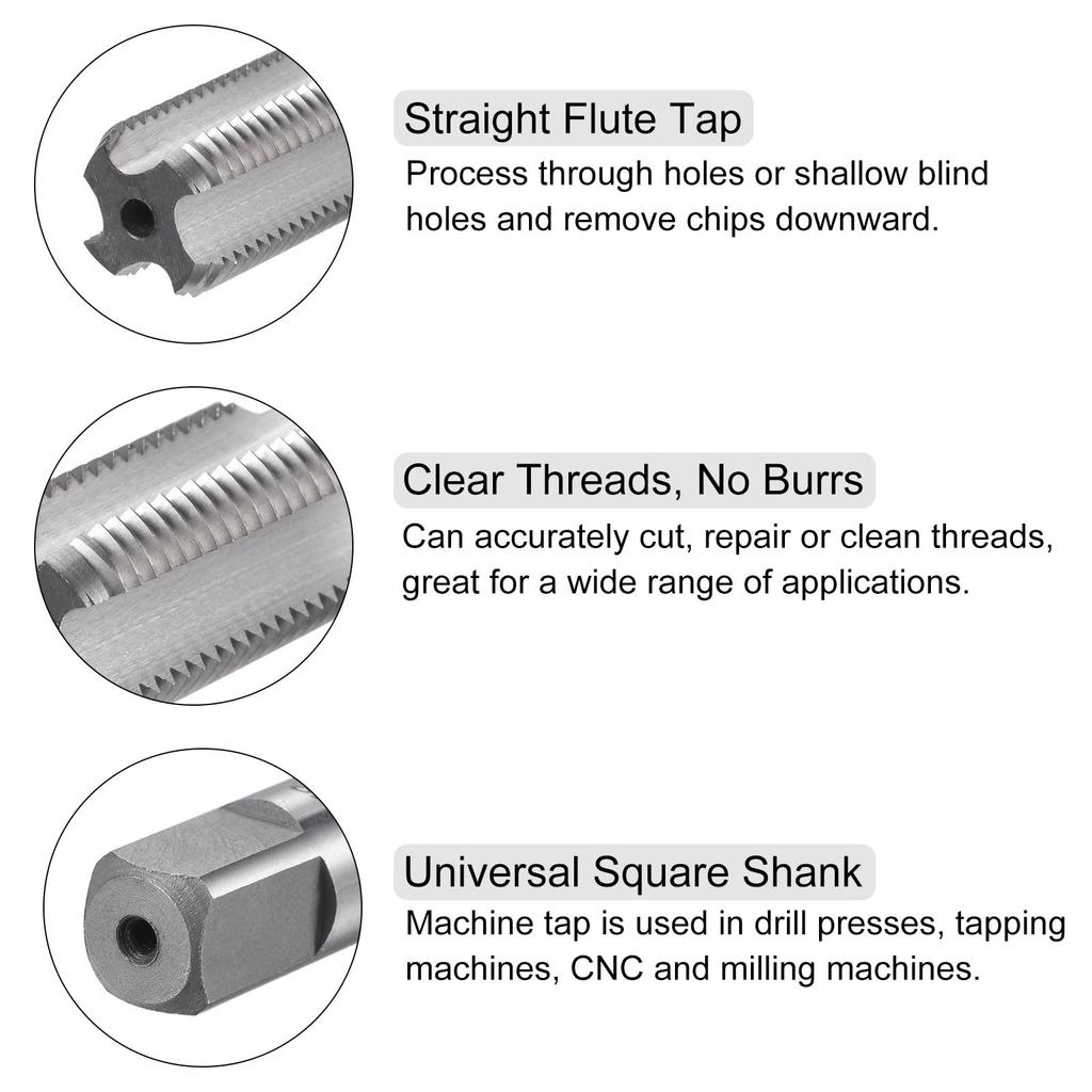 Uxcell 2-Piece Tap & Die Set, 9/16-18 UNF Left-Handed Thread Tap & Round Die, Tapping Thread Tool, Tap & Die Kit for Nut, Screw, Bolt Thread Repair
