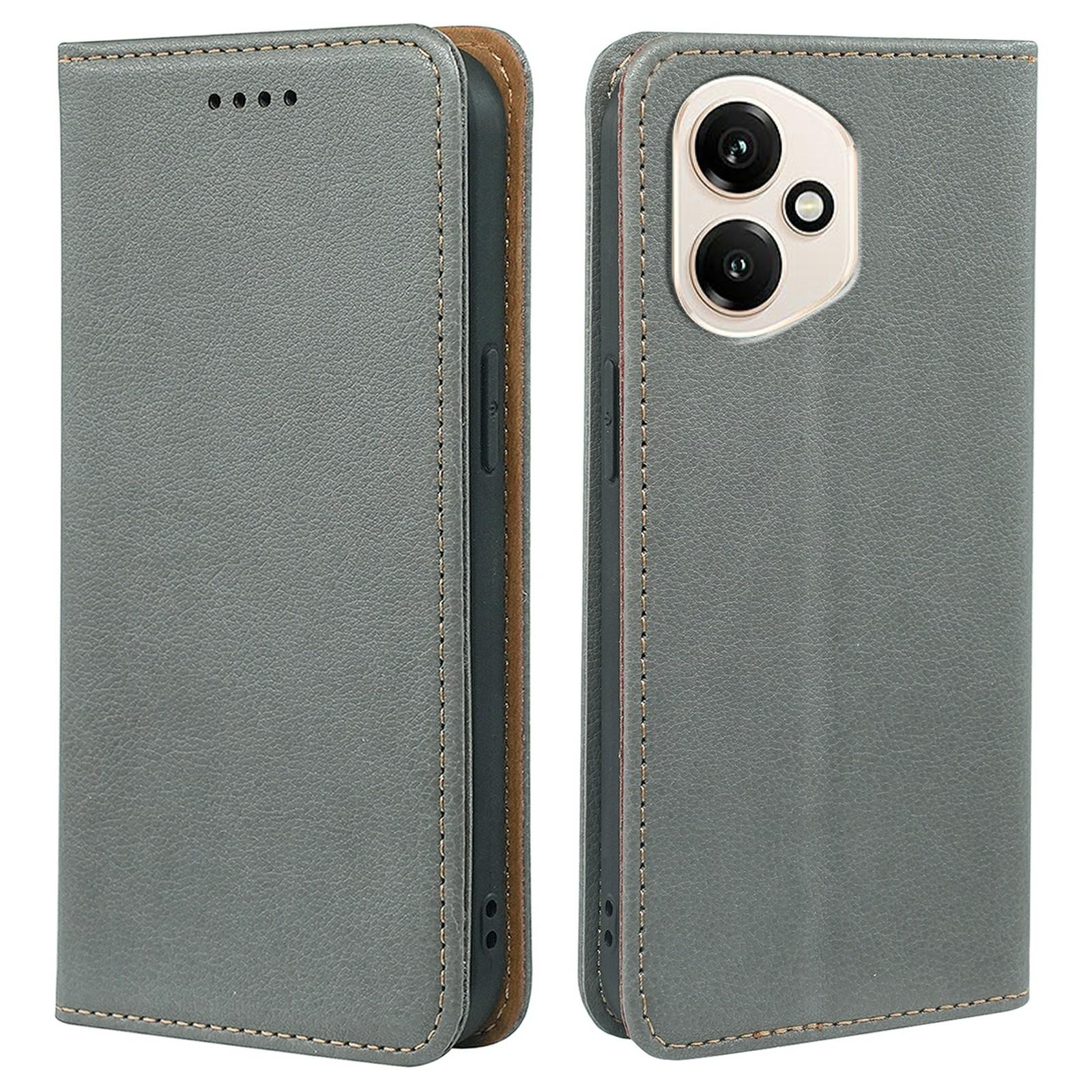 

Для Honor 400 5G (Глобальный) Чехол-кошелек с RFID-блокировкой, кожаный чехол для телефона, надежная магнитная застежка Grey