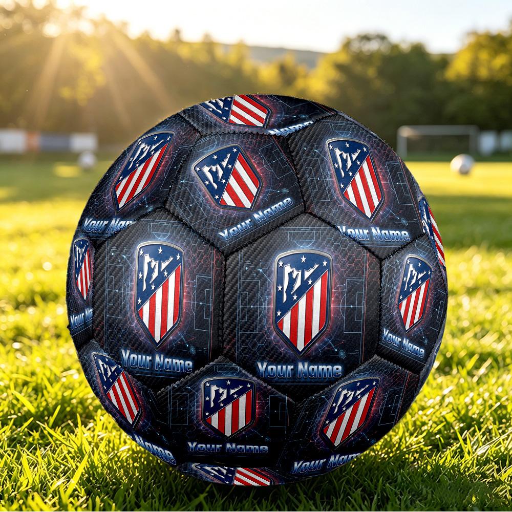 Personalized Size 5 Football Atletico Madrid Pattern Outdoor Game Sports Ball Gift