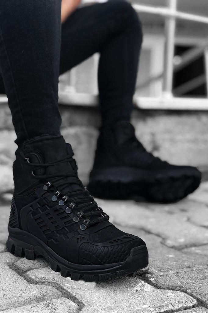 Women Modern Stylish Fashion Black Waterproof Outdoor Trekking Boots