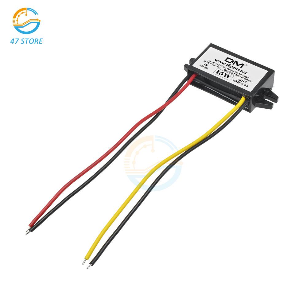 DC-DC Step Down Buck Converter Power Supply Module for Car 12V to 5V 3A 15W for Car Male Female USB Mini USB Micro USB Adapter