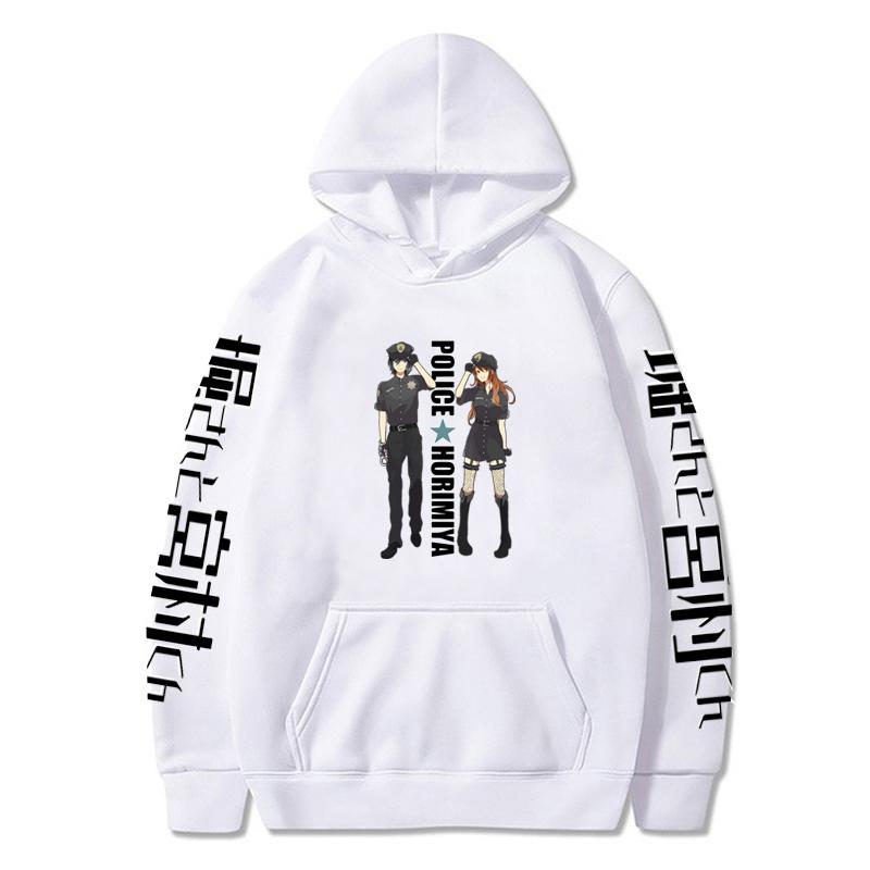 Аниме Horimiya Одежда Мужчины Женщины Большие повседневные толстовки Классические простые уличные свитера Harajuku унисекс толстовки Топы XS белый