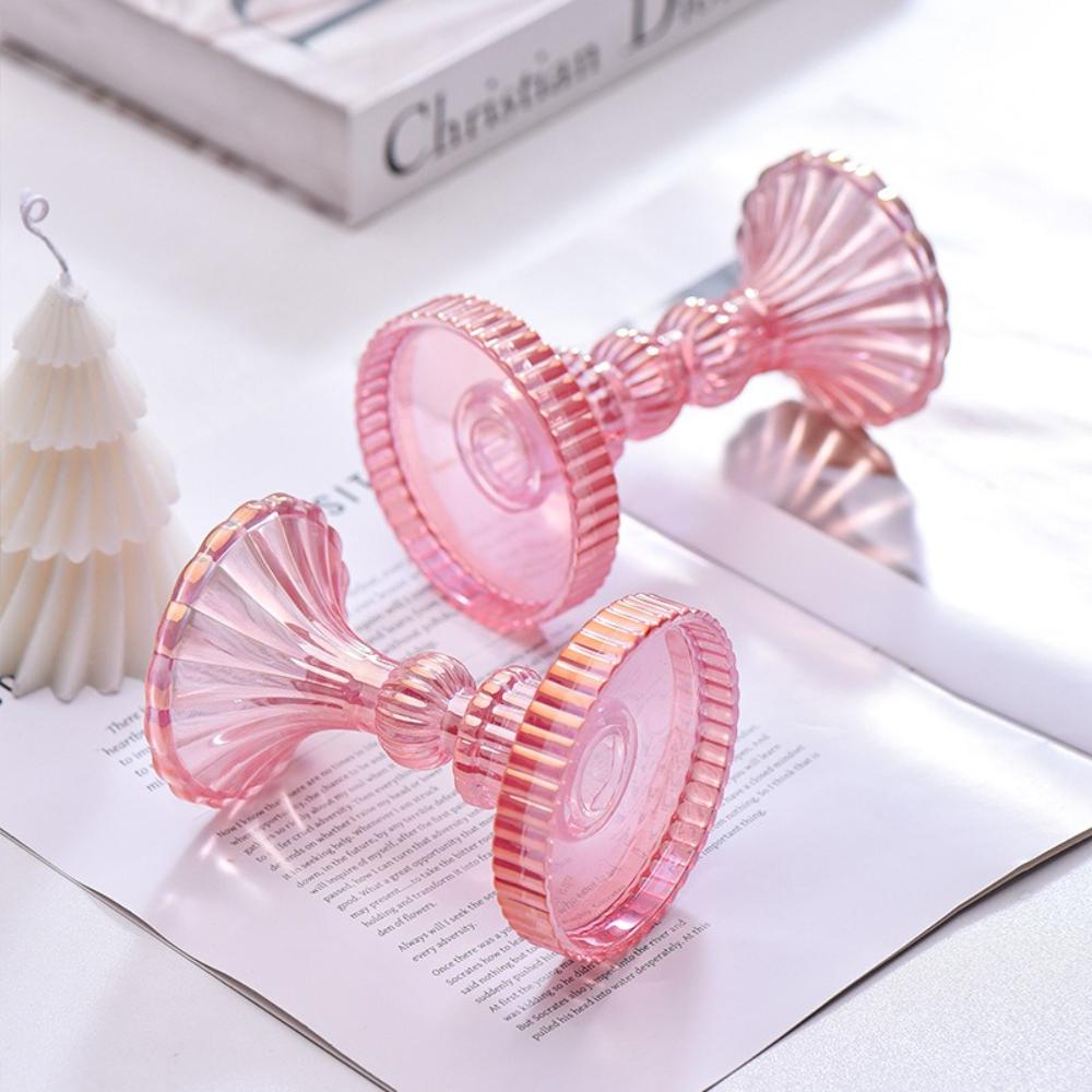 Creative Christmas Light Luxury High Footed Glass Candleholder Home Candleholder Base Romantic Wedding Table Creative Home Decor