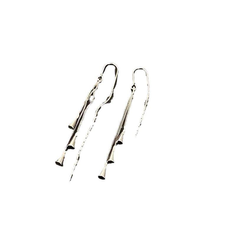 Elegant Water Drop Tassel Ear Threads French Long Dangle Earrings High-End Jewelry for Women