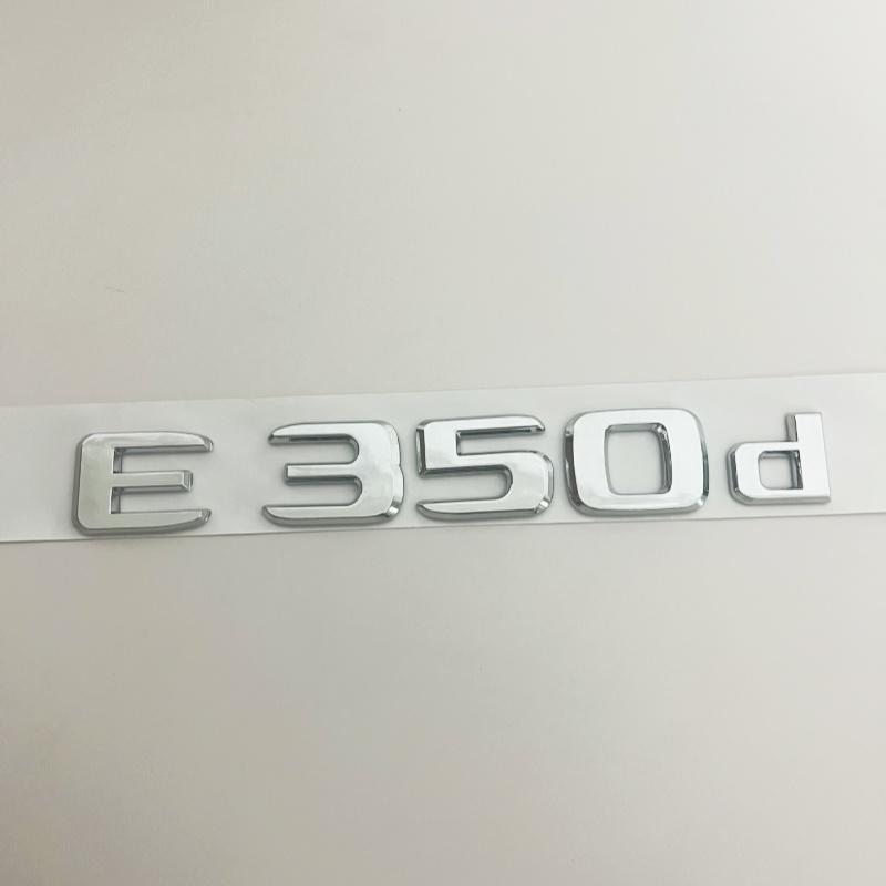 Black Silve Letters E200 E260 E300 E400 E220d E350e E300de 4Matic ABS Emblem for Mercedes Benz W213 Car Trunk Logo Sticker