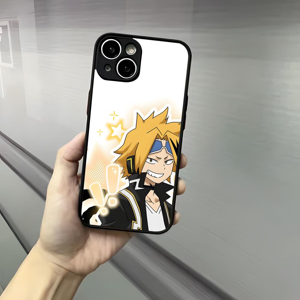Denki K-Kaminari Phone Case For Iphone 17 16 15 14 13 12 Pro Max Xr Air Plus Skin Feel Black Hard Shell Cover