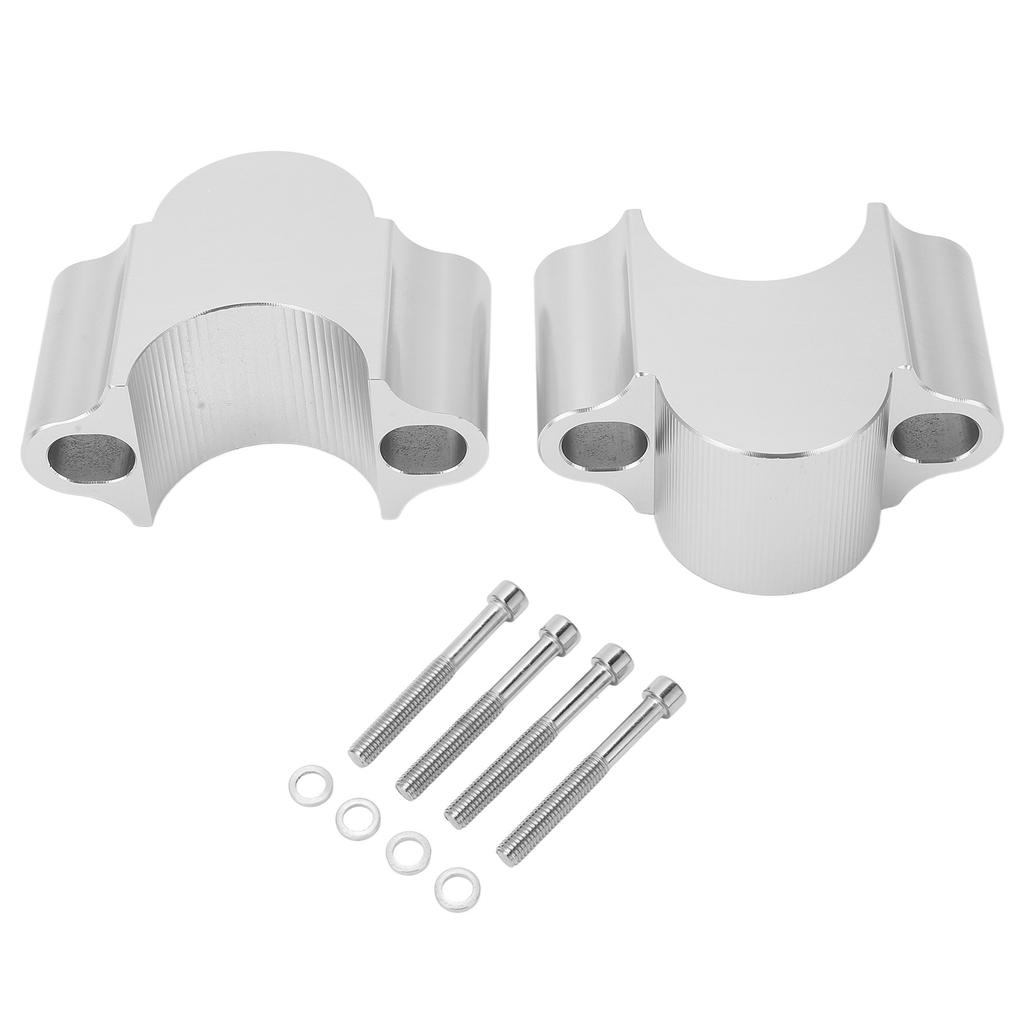 28mm Motorcycle Handlebar Riser Clamp Universal 30mm Height Mount Clamp Replacement For WR250F 2015‑2017 Silver