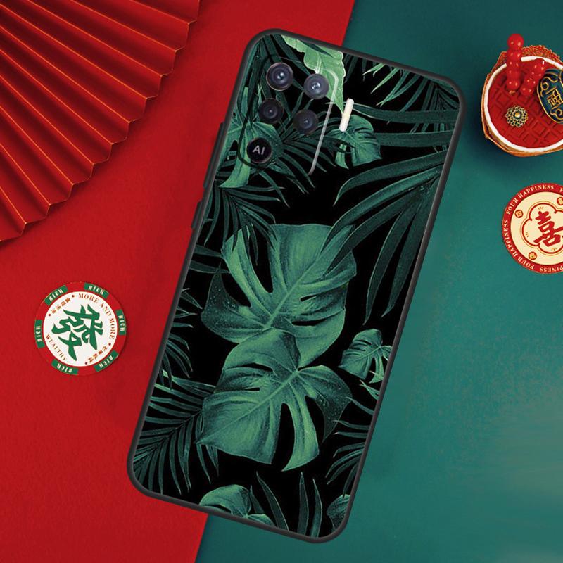 Tropical Green Plant Leaf For OPPO A17 A16 A15 A54 A74 A94 A53S A57S A77 A52 A72 A5 A9 A53 A76 A96 A58 A78 A98 Case