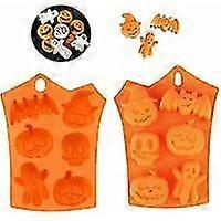 Halloween Silicone Baking Mold, Rectangle Horror Cookies Mold, Halloween Silicone Molds, Diy Halloween Pop Molds 6 Cup Cake Mold 2pcs