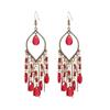 New Chinese Bohemian Long Crystal Tassel Earrings Exaggerated Ethnic Elegant Dangle Earrings For New Year Gift