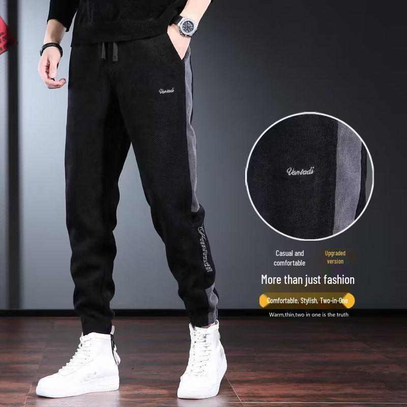 Herren Freizeit Cord Jogger: Dünne, Atmungsaktive, Vielseitige Streetwear-Sweathose für Frühling/Sommer