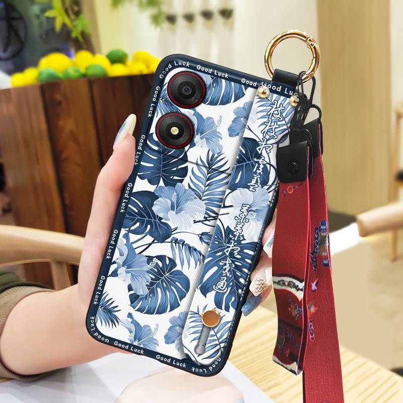Wristband Wrist Strap Phone Case For ZTE Blade A34 Durable Fashion Phone Holder Protective Anti-dust Shockproof Lanyard