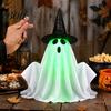 Outdoor Hängende Geist Dekoration Elektrisch Hebende Halloween Dekoration mit Sprach-/Fernbedienung, Interaktives Gruseliges Leuchtendes Spukiges Hof Ornament
