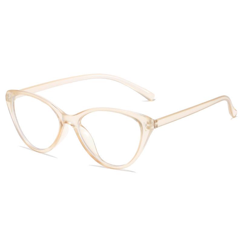Retro Cat Eye Sunglasses Women'S Polygonal Frame Plain Glasses Men'S Brown Sunglasses Frame Glasses