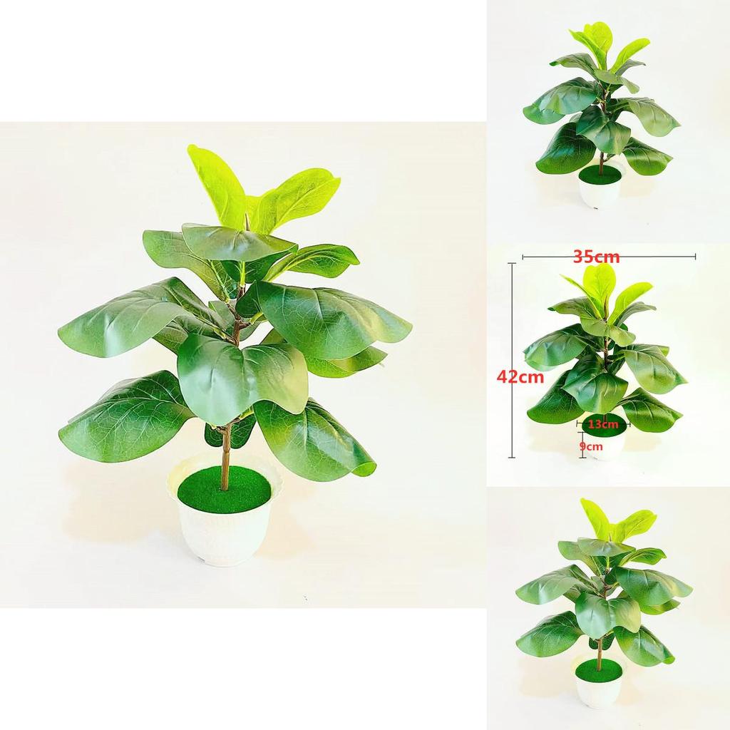 Ficus Pandurata Hance Artificial Plant With Plastic Leaves For Home Decor And Gift