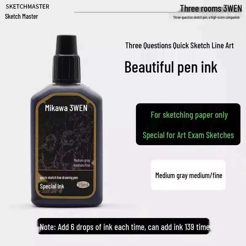 Refillable Quick Sketch Pen Set: Fine, Small, Regular, Large Gray Brush Pens for Art Line Drawing