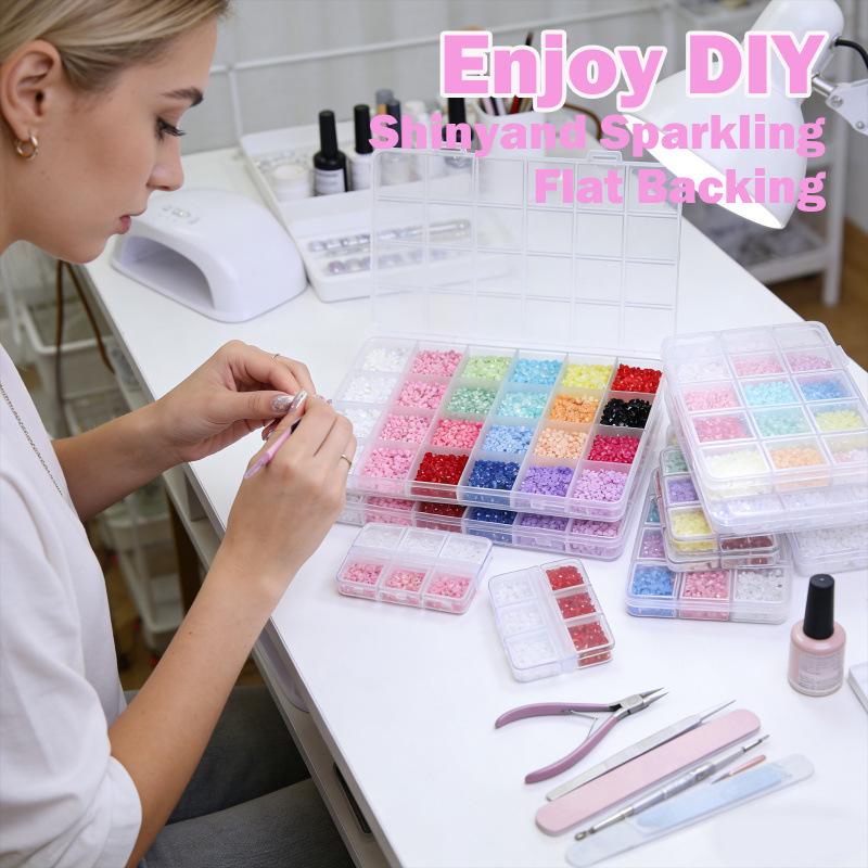 Five-Petal Flower Nail Art Resin Accessories - 6, 12, or 24 Grids