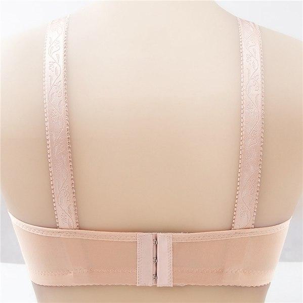 Fashion Women's Large Size Deep V Thin Adjustable Women's Bra Sexy Embroidered Comfort Bra Push Up No Wire Bra