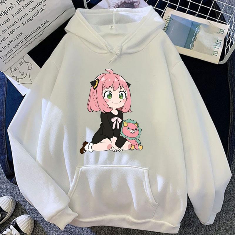 New Anime Anya Forger Hoodies Women Girl Long Sleeve Sweatshirt Female Casual Loose Hoodies Fashion Pullovers Tops