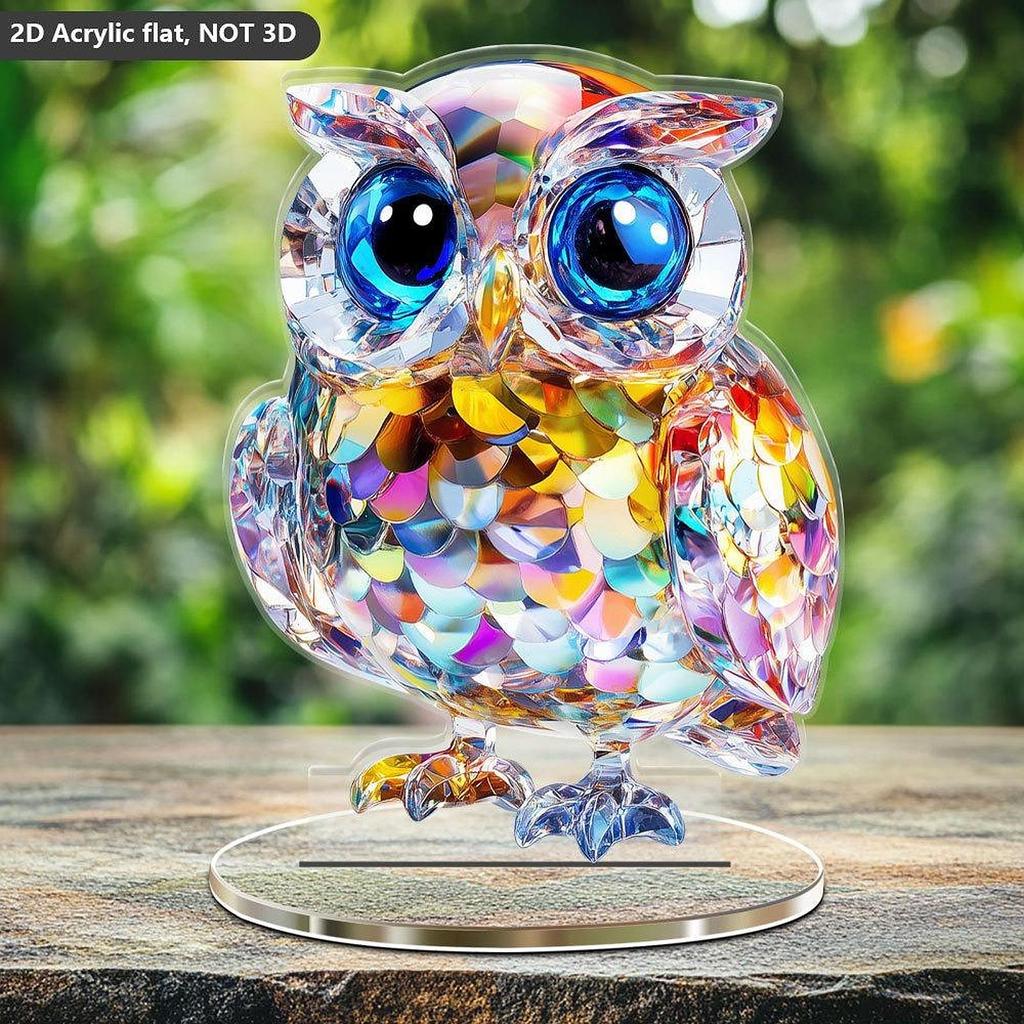 2D Animal Figurine Statue Gift Table Ornament Tabletop Sign Acrylic Desktop Plaque for Decorative Indoor Office