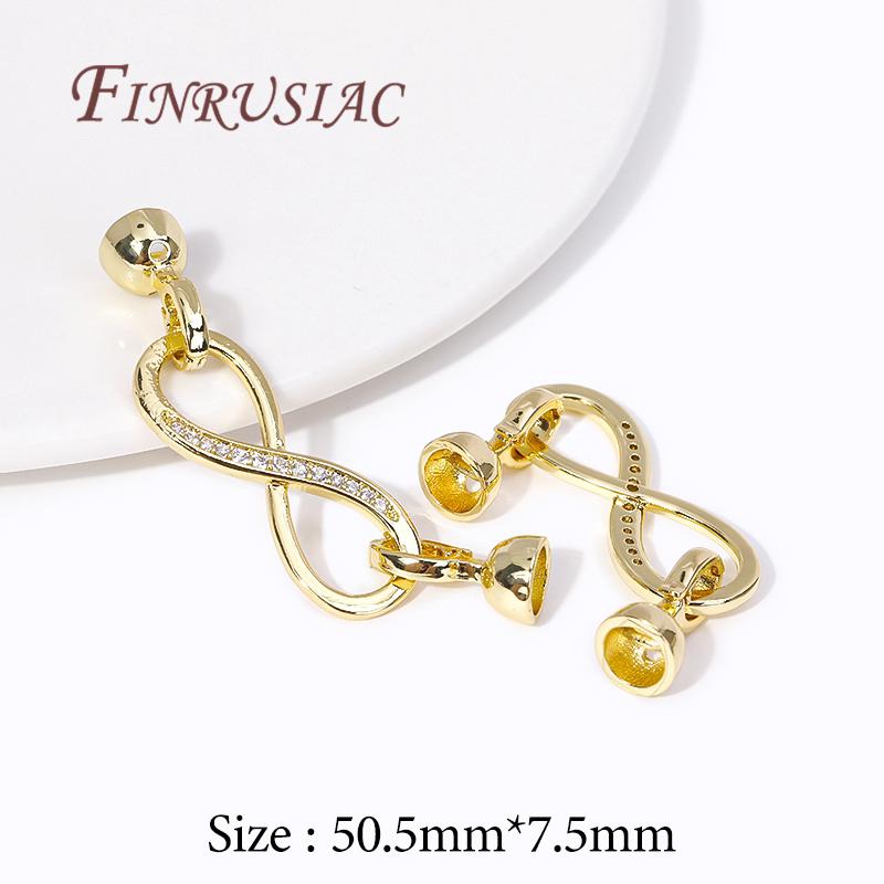 18K Gold Plated Connectors For Jewelry,Brass Zircon Clasps For Bracelets Accessories,DIY Jewelry Making Supplies,Pearl Clasp