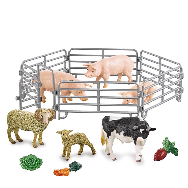 Happy Horse Farm Diy Creative Suit Model Fence Stable Worker Solid Static Sand Table Figure Ornament Toy