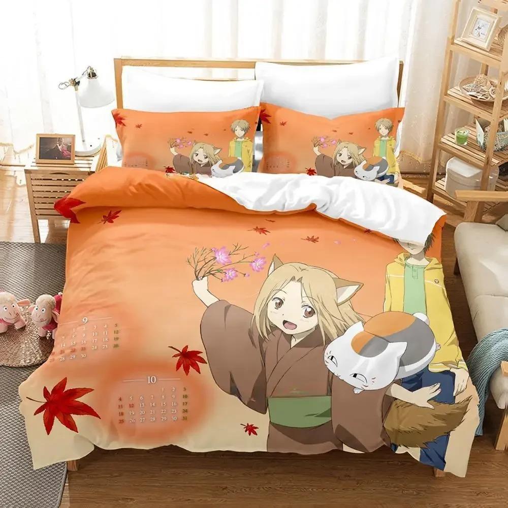 New Natsume's Book of Friends Bedding Set Single Twin Full Queen King Size Bed Set Adult Kid Bedroom Duvet Cover Sets Anime Bed