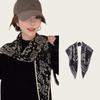 Twill silk triangular scarf, clothing accessories, cashew nut double-sided printed belt, versatile women's rhombus silk scarf, bag head, fart curtain.