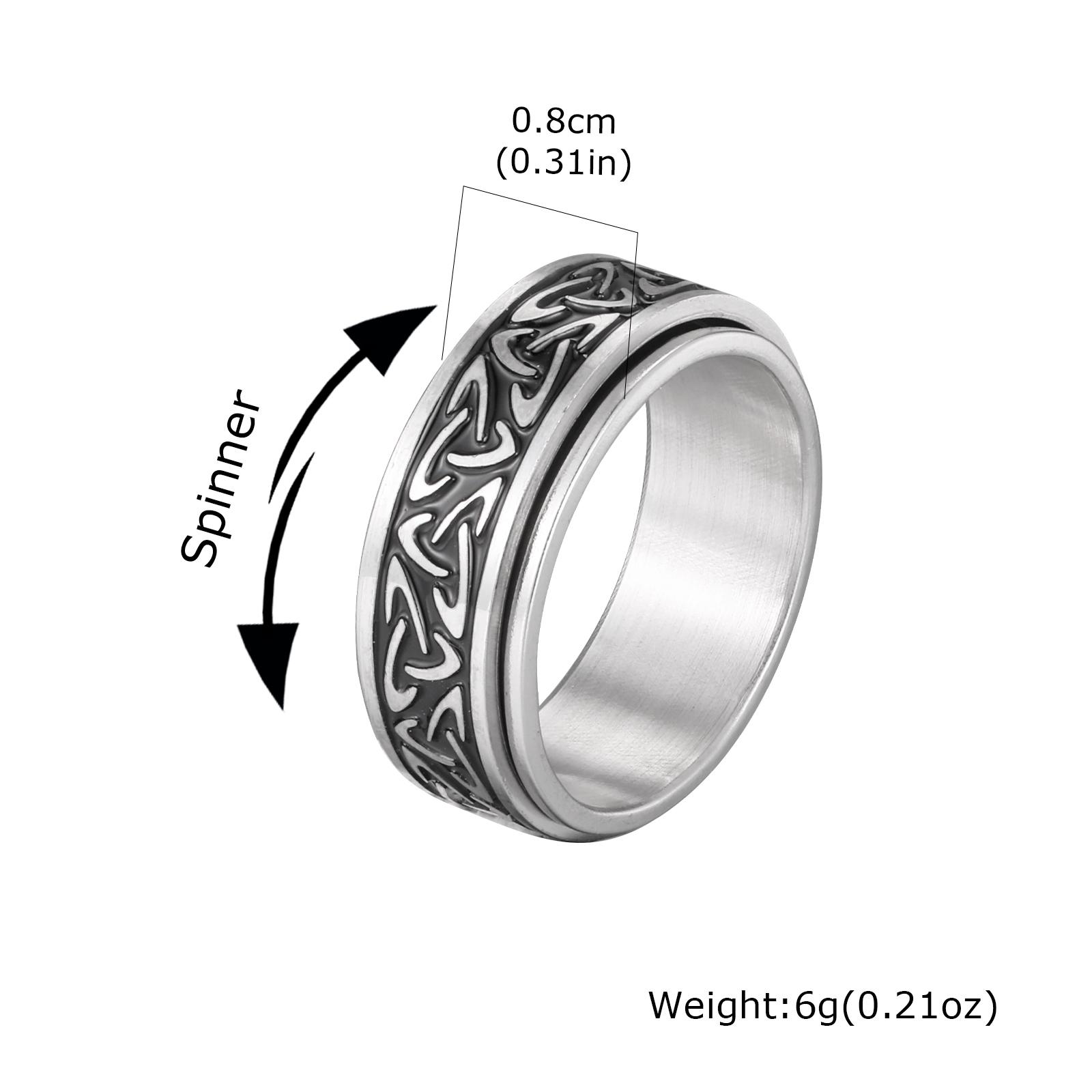 

Viking Celtic Knot Rune Ring for Men Stainless Steel Rotating Stress Relief Ring Vintage Jewelry Gift 10