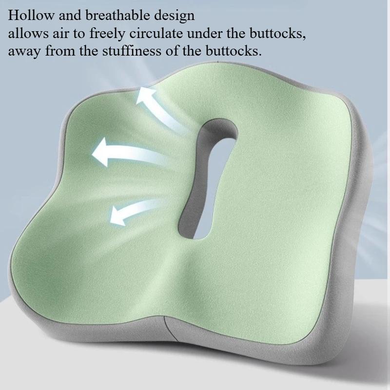 Breathable Memory Foam Seat Waist Cushion 3D Ergonomic Support Car Office Essentials Tail Vertebra Decompression Hip Beauty Pad