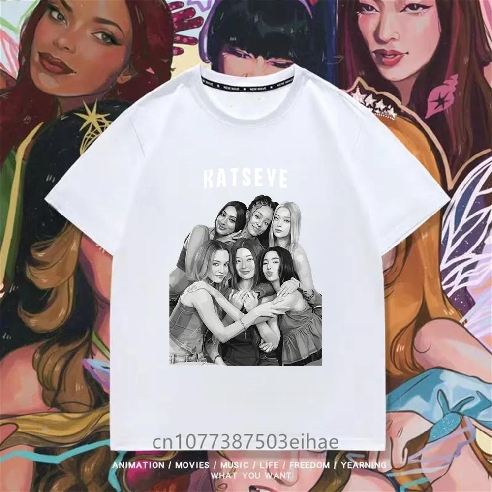 Katseye Kpop Member Tee Unisex Short Sleeve T Shirt Boys Girl Megan Daniella Manon Lara Sofia Yunchae Sport Leisure Daily Outfit