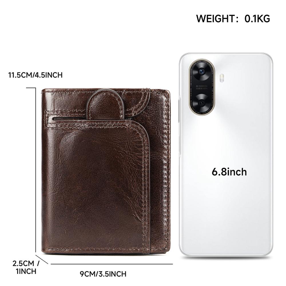 RFID Herren Geldbörsen Echtleder Hasp Clutch Geldbörsen für Karten und Münzen Herren Geldbörse mit Münzfächern