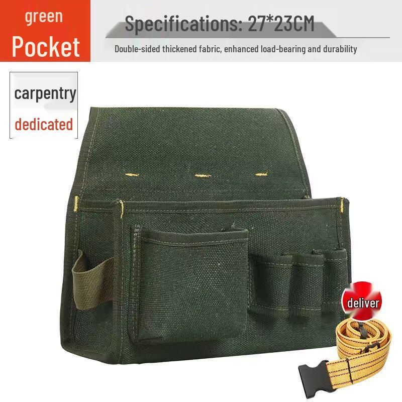 

Heavy-Duty Canvas Carpenter Tool Bag: Wear-Resistant, Thickened Nail Waist Pocket for Construction