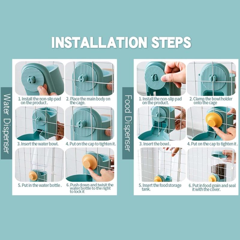 Feeder for Cage Pet Feeder Plastic Safe Healthy Durable for Cat Dry for Kitty Rabbit Puppy