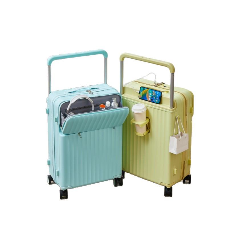 24-inch Women's Wide Drawbar Front-Open Multifunctional Suitcase & 20-inch Men's Durable Travel Case