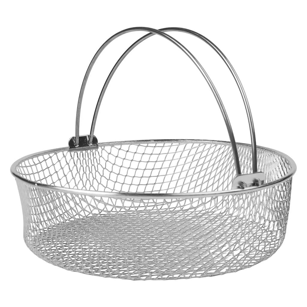 Cooking Basket Mesh Frying Basket Stainless Steel Material Versatile Cooking Tool Dishwasher Safe Folding Handle Design