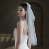 WTEMPO White Bridal Veil Registration Photo Props Wedding Bow Headwear Engagement Proposal Confession Fluffy Veil