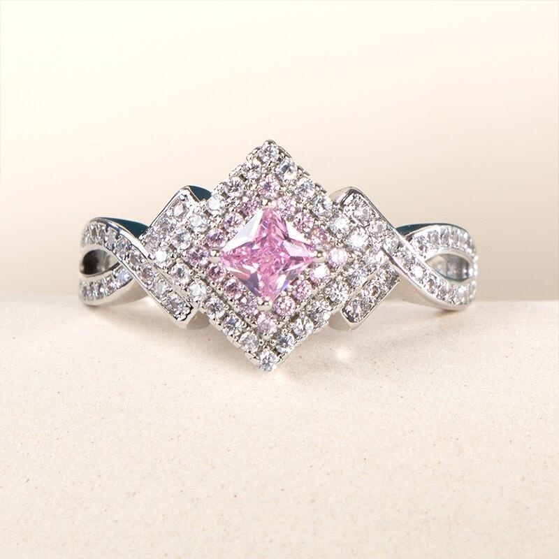 

Bella Box ярко-розовые кольца с цирконием для коктейльной вечеринки, женские блестящие циркониевые серебряные цветные великолепные женские аксессуары, модные ювелирные изделия 10 розовый