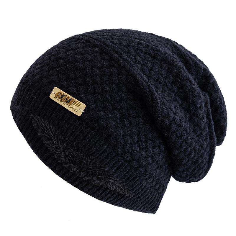 Nové unisex zimní čepice Móda Slouchy čepice čepice Fleecová podšívka Teplé pletené čepice Muži Ženy Lyžařské Sportovní čepice čepice