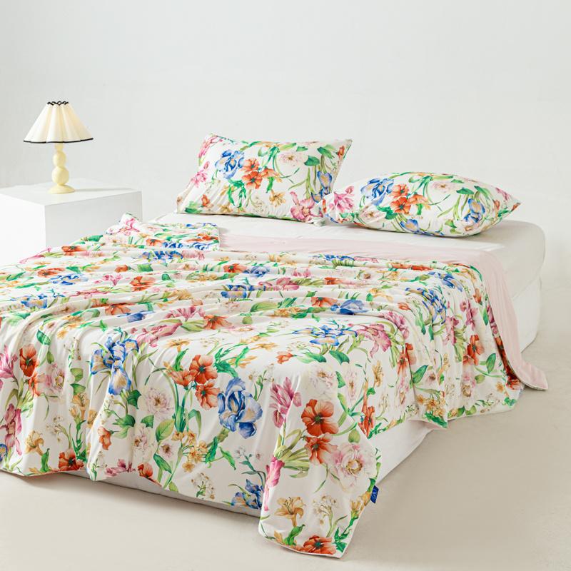 Cooling Blanket with Double Side Cold & Cooling Fabric Lightweight Breathable Cooled Summer Quilt Silky Air Condition Comforter