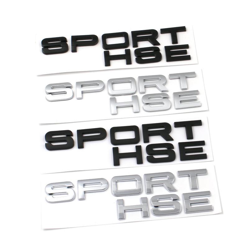 3D ABS Car SPORT HSE Emblem Stickers Decals For Land Rover Range Rover Letters  Car Trunk Badge Auto Styling Accessories