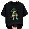 Unisexs Summer Cotton Fashionable Casual Loose Large Geometric Bear Pattern Printed Sports Round Neck Short Sleeve Tshirt Top Dry